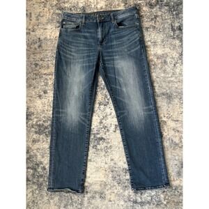 American Eagle Jeans Original Straight Flex Mens 32x30 Blue Medium Wash Whisker